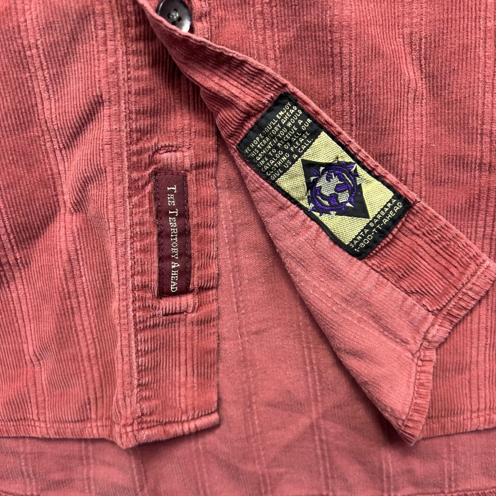 The Territory Ahead Shirt Mens Large Red Corduroy Faded Button Down Longsleeve - Picture 9 of 16